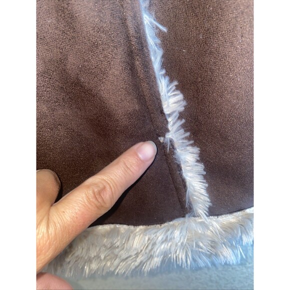 Vintage Pennylane vest Sherpa suede hippie Boho Western country rodeo 70s 3x - Picture 5 of 10